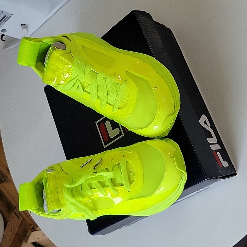FILA fluorescent yellow sneakers 9